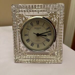Waterford Rectangular Cut Crystal desk clock. Heavy crystal. Beautiful design